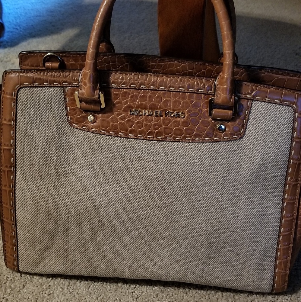 Michael by Michael Kors tan canvas handbag